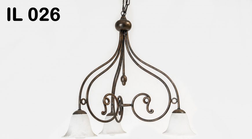 Lampadario in ferro battuto IL 026