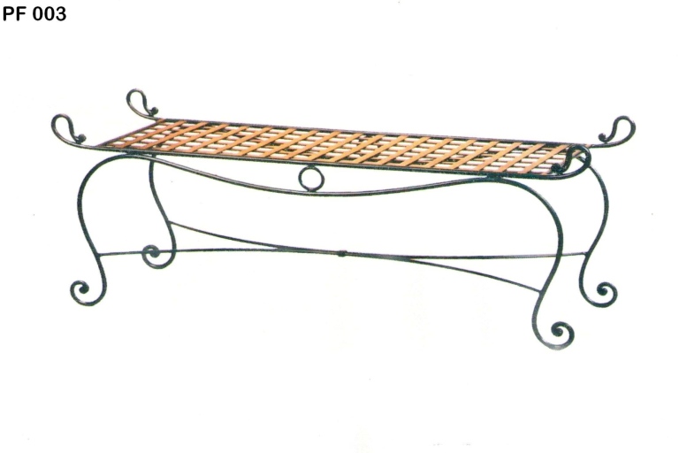 Panchina fondo letto in ferro battuto