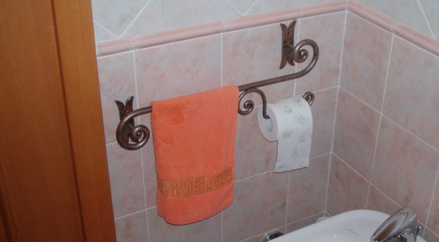 Porta asciugamani duo in ferro battuto AB 02