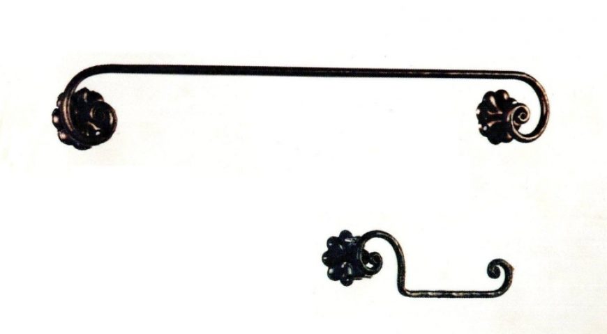 Porta asciugamani e porta rotolo in ferro battuto  AB 08