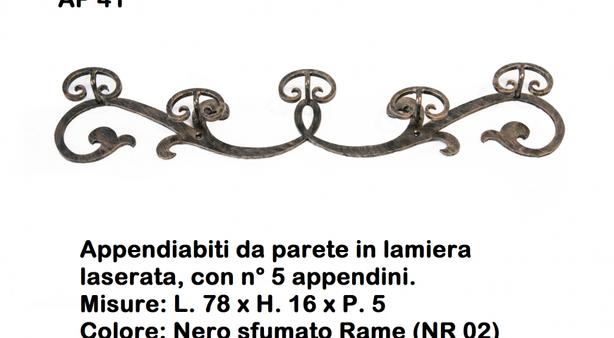 Appendiabiti in ferro battuto AP 41