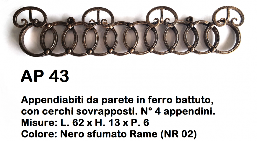 Appendiabiti in ferro battuto AP 43