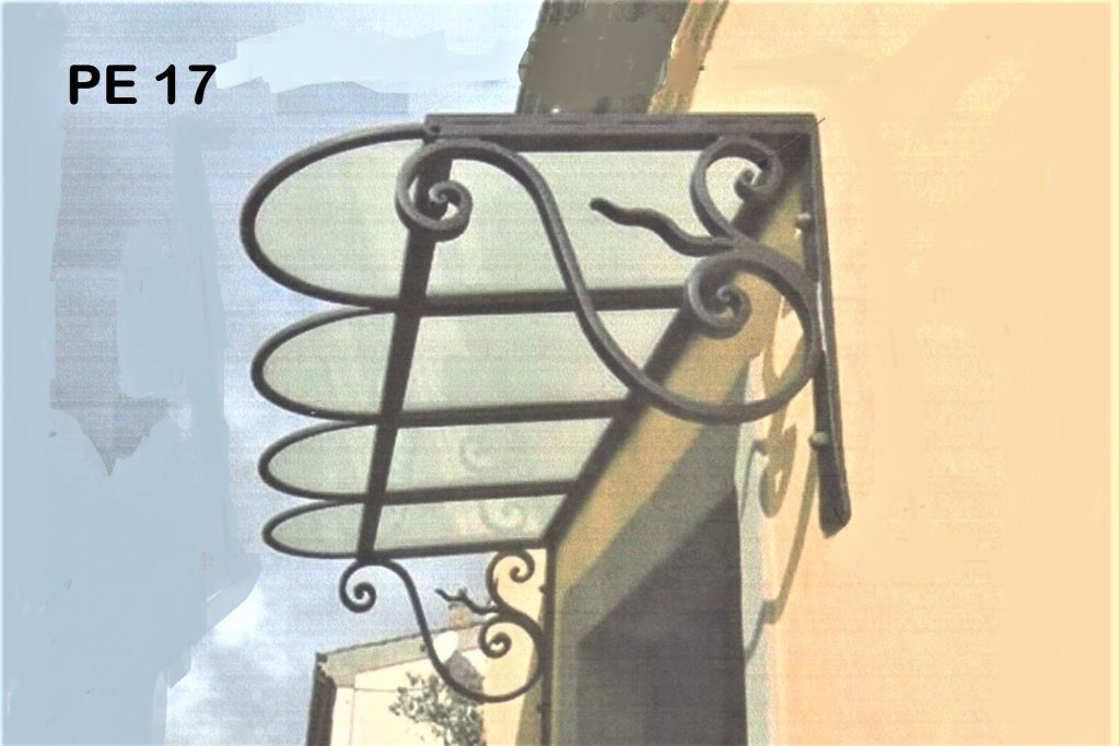 Pensilina in ferro battuto 