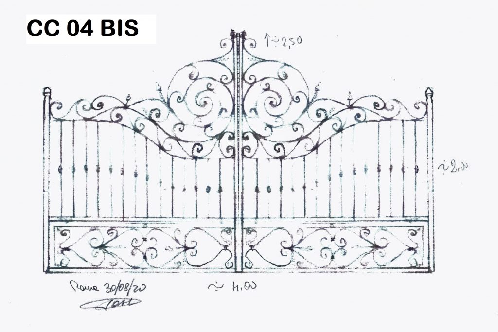 Cancelli carrabili in ferro battuto - PROGETTI