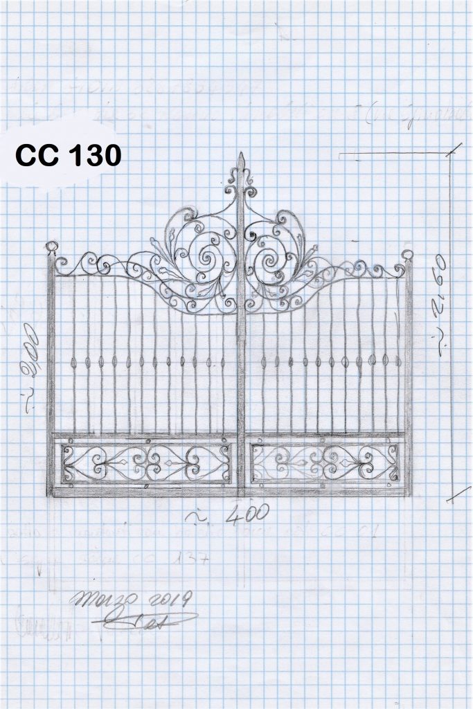 Cancelli carrabili in ferro battuto - PROGETTI