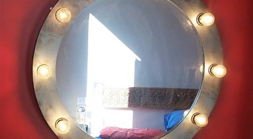 Specchio con luci in ferro SP 06