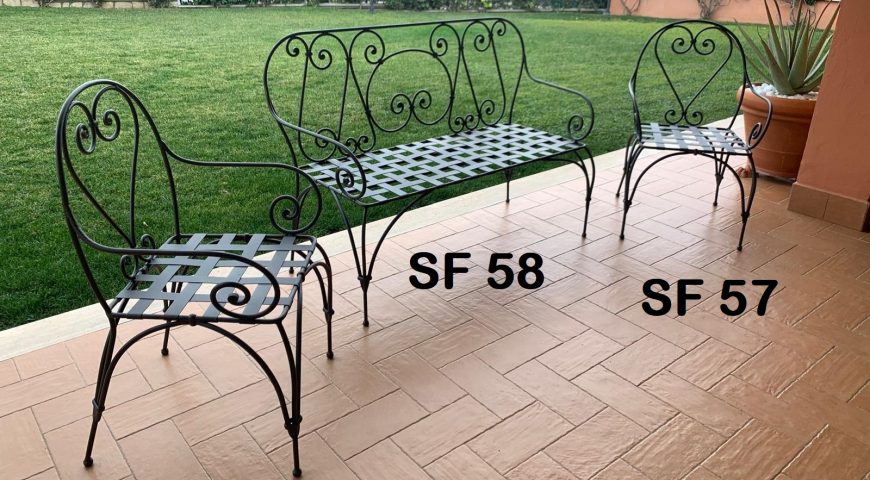 Panchina e poltroncine in ferro battuto SF 57 – SF 58